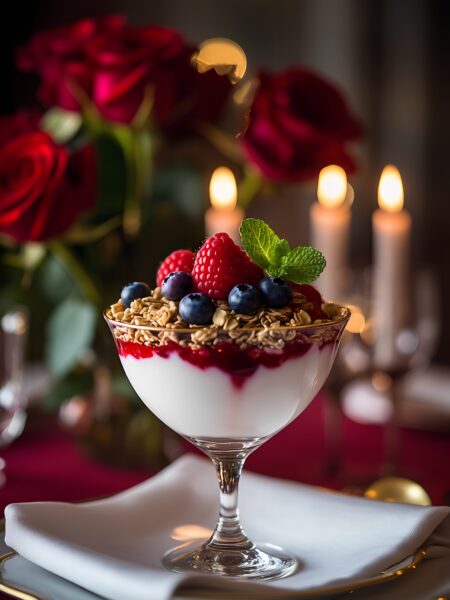Berry Yogurt Parfaits for Valentine's Dinner