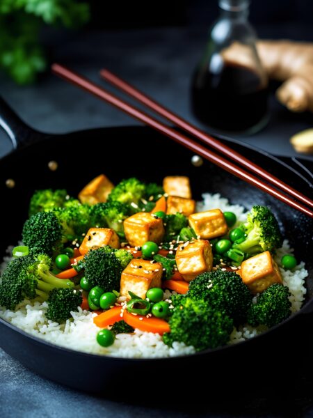 Cauliflower Fried Rice with Tofu & Ginger