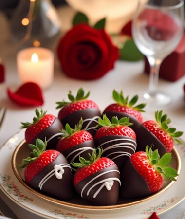 Dark Chocolate-Dipped Strawberries for Valentine's Dinner