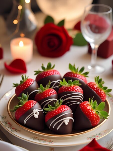 Dark Chocolate-Dipped Strawberries for Valentine's Dinner