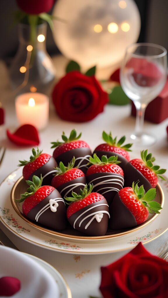 Dark Chocolate-Dipped Strawberries for Valentine's Dinner