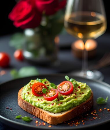 Heart-Shaped Avocado Toast for Valentine's Dinner