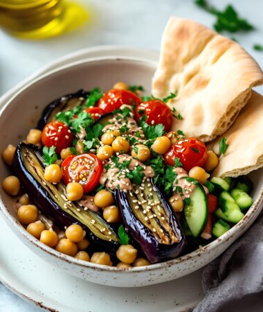 Mediterranean Chickpea & Roasted Eggplant Bowl