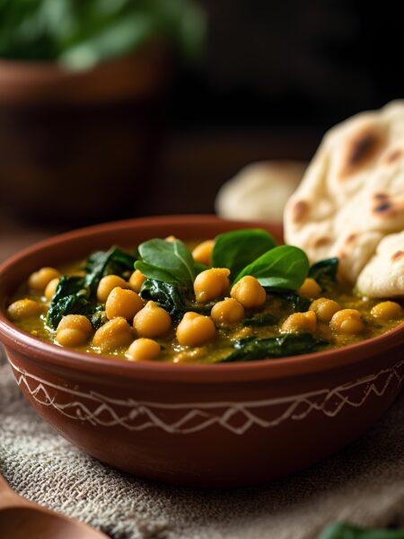 Chickpea and Spinach Curry | Hearty Vegan Dinner