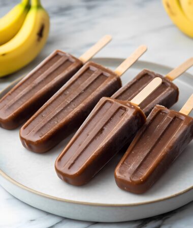Creamy Chocolate Peanut Butter Banana Fudge Popsicles