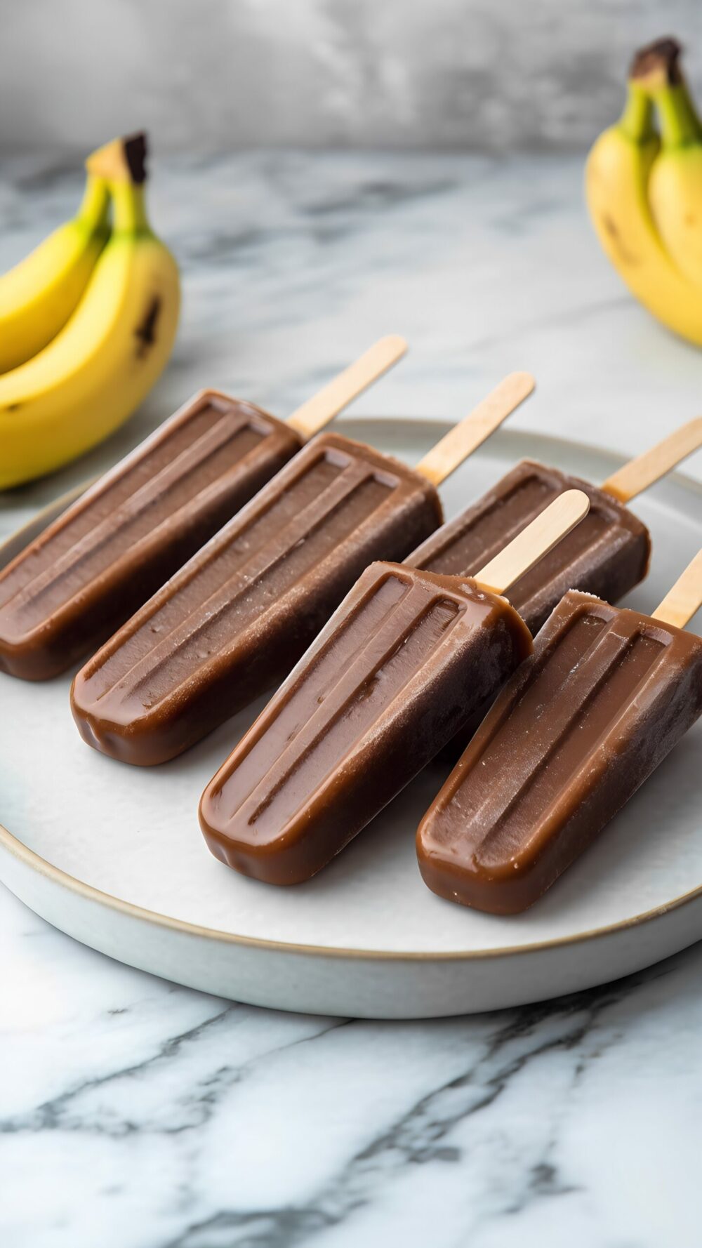 Creamy Chocolate Peanut Butter Banana Fudge Popsicles