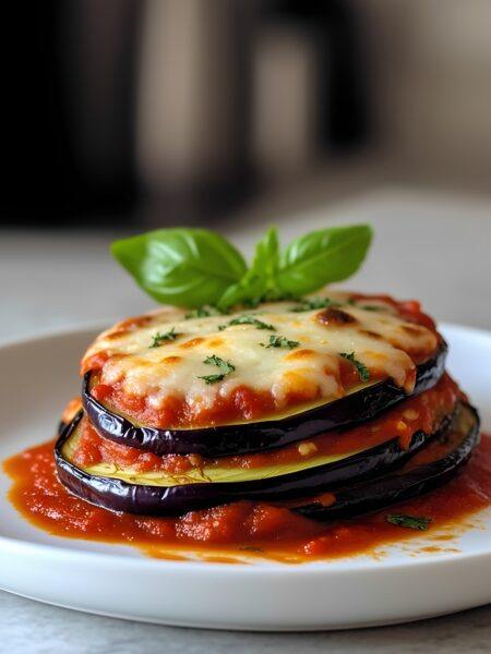 Light Eggplant Parmesan Bake | Healthy and Cheesy
