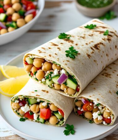 Mediterranean Chickpea Salad Wraps