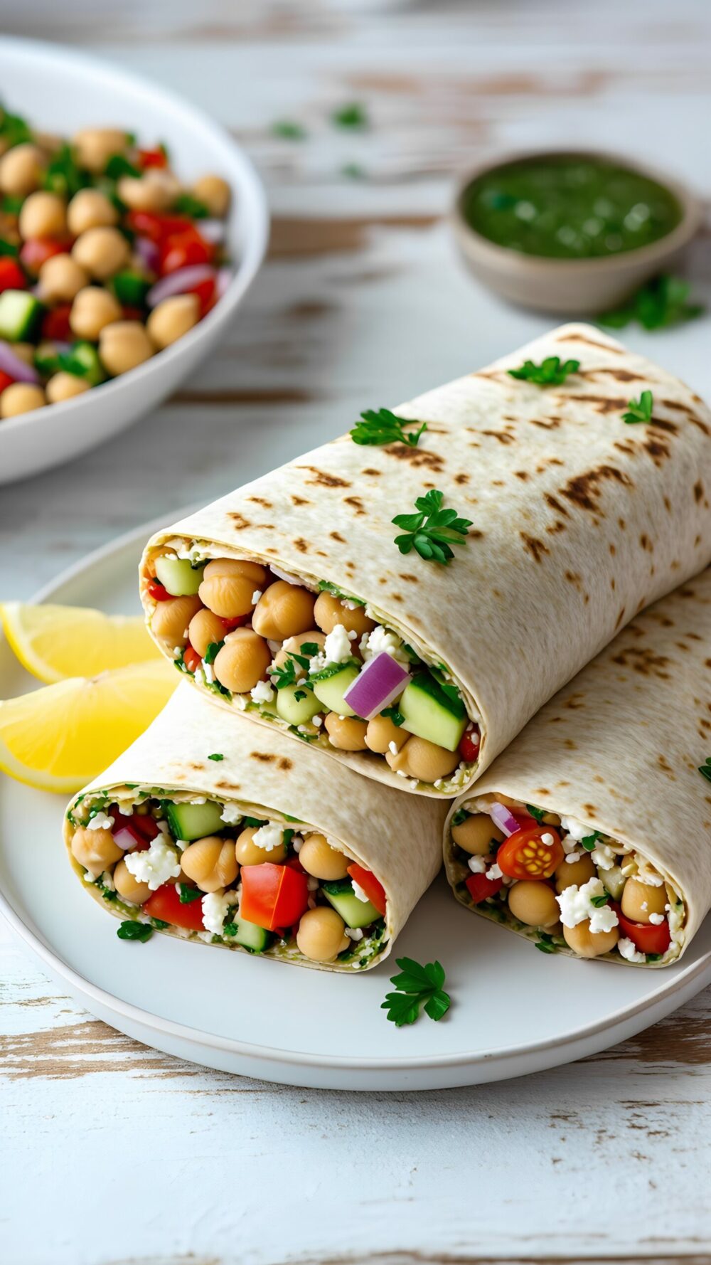 Mediterranean Chickpea Salad Wraps | Healthy Lent Recipe