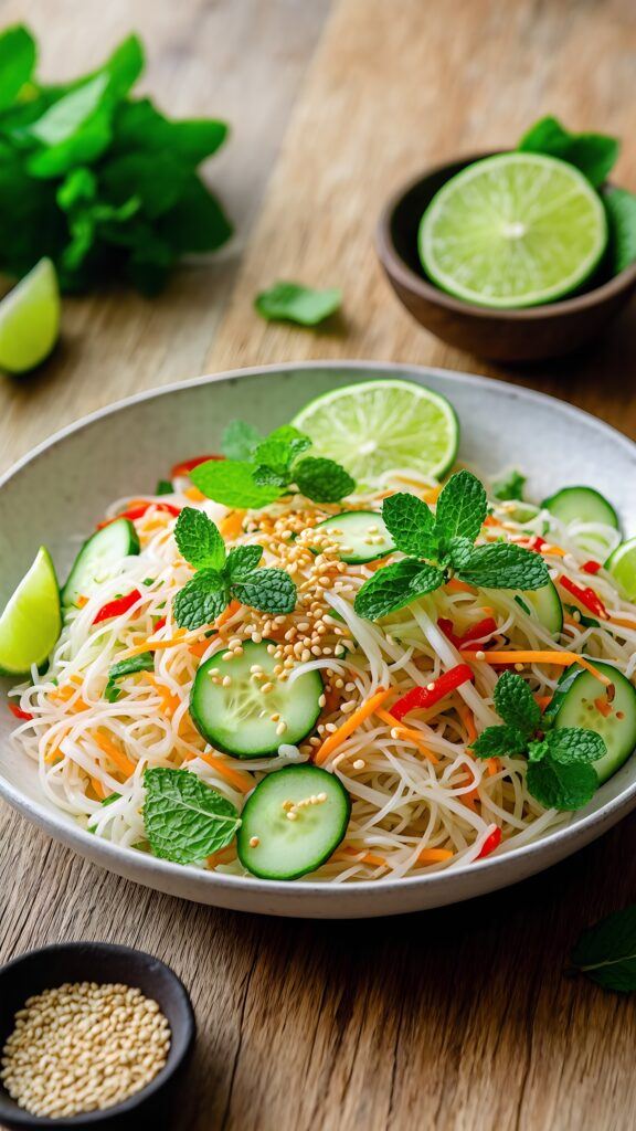 Minty Lime Thai Noodle Salad – A Fresh & Zesty Meal!