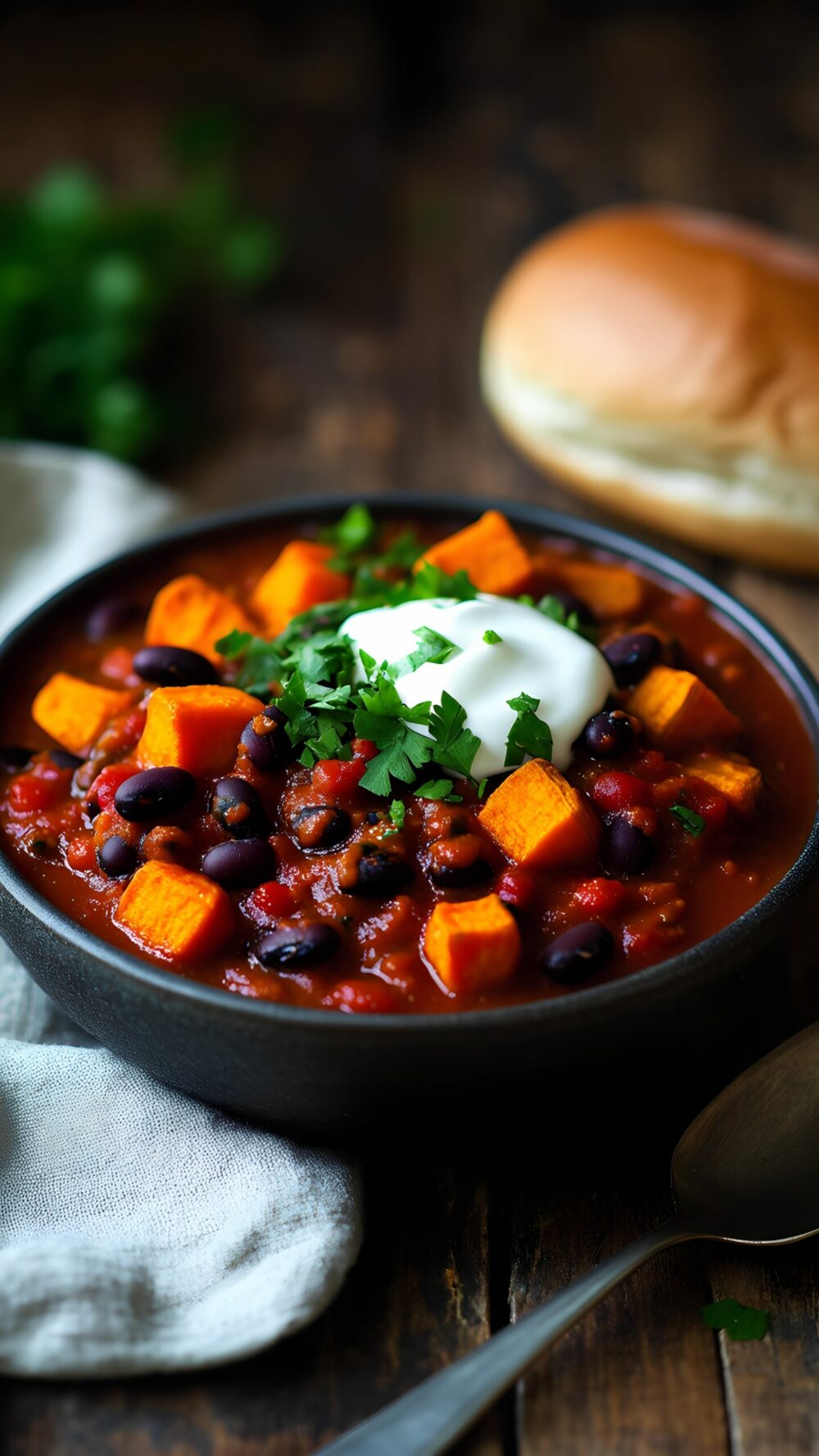 Cozy and Nutritious Sweet Potato Black Bean Chili