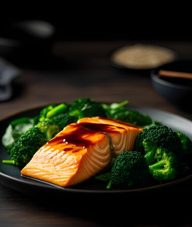 Teriyaki Salmon with Steamed Greens Recipe