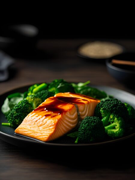 Teriyaki Salmon with Steamed Greens Recipe