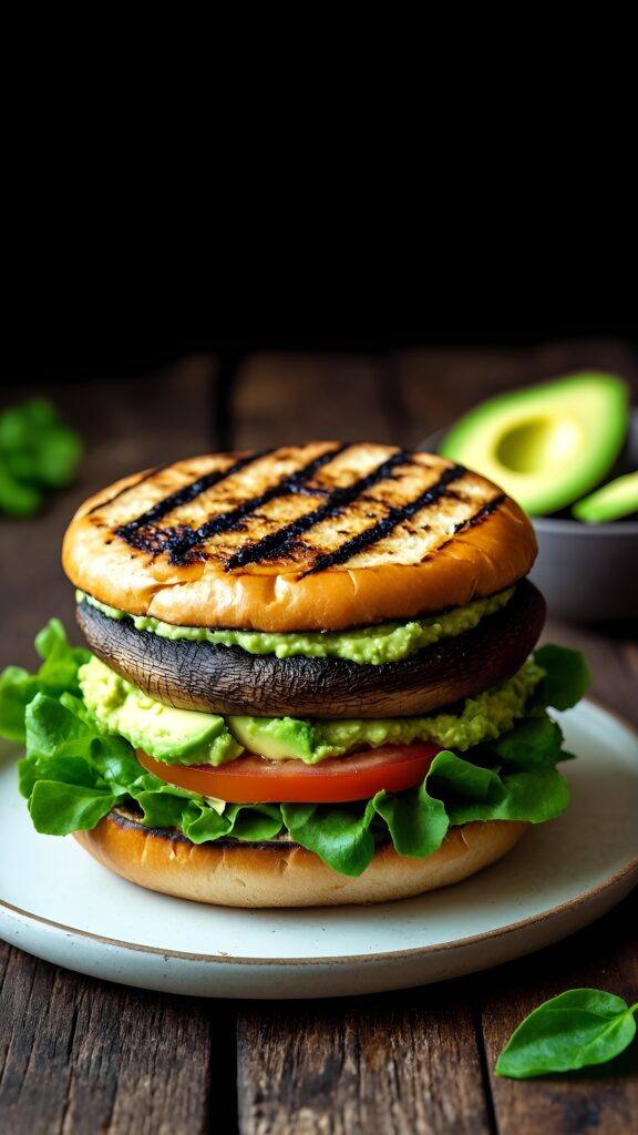 Ultimate Vegan Burger | Grilled Portobello and Avocado Recipe