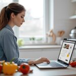 Woman developing a website