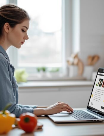 Woman developing a website