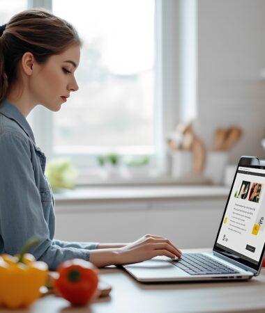 Woman developing a website