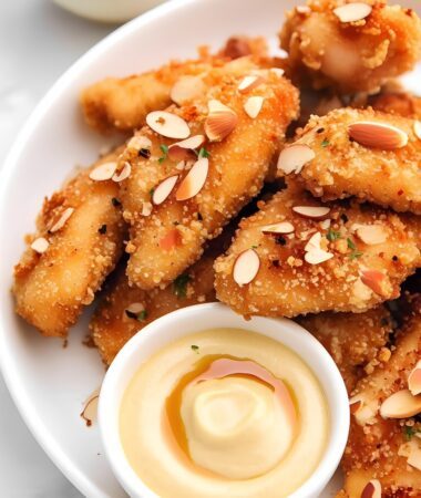 Almond-Crusted Chicken Bites with Honey Mustard