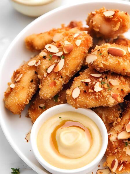 Almond-Crusted Chicken Bites with Honey Mustard