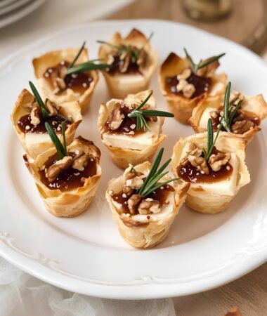 Baked Brie and Fig Jam Phyllo Cups for Weddings