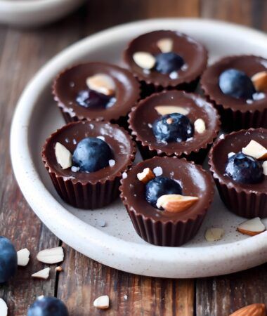 Blueberry Almond Dark Chocolate Cups- Mini Healthy Treats