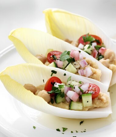 Chickpea Salad Endive Cups with Lemon Dressing