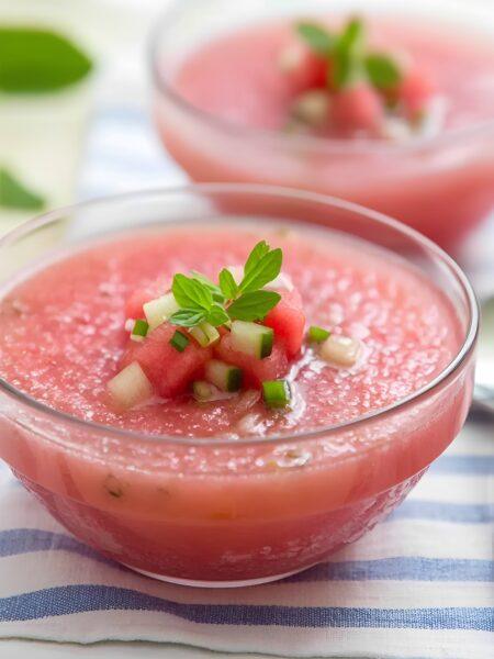 Chilled Watermelon Gazpacho- Refreshing Soup