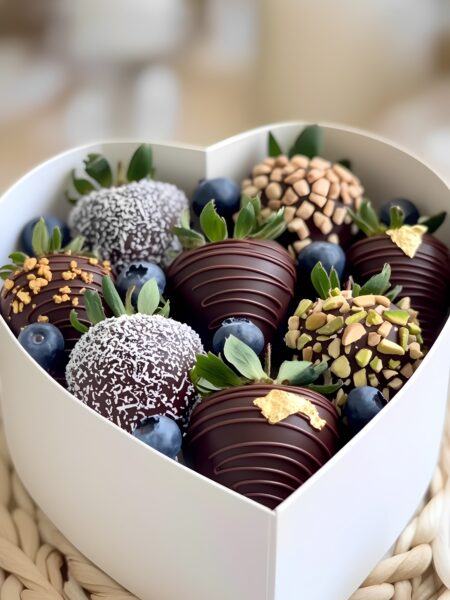 Dark Chocolate-Dipped Strawberries with Nuts