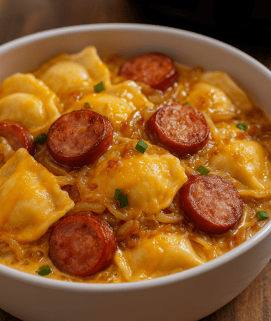Easy Crockpot Pierogi Casserole Recipe with Kielbasa
