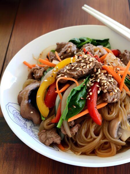 Easy Korean Japchae Recipe - Authentic Glass Noodles