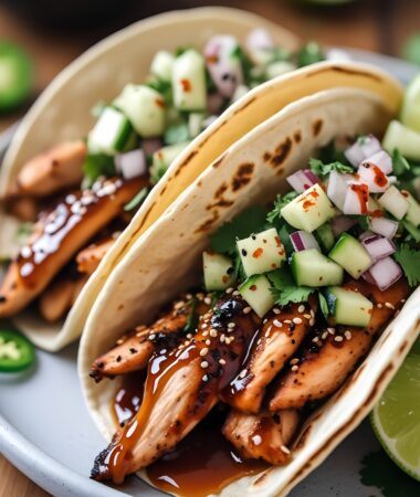 Easy Teriyaki Chicken Tacos with Fresh Cucumber Salsa