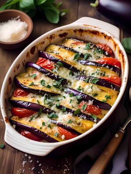 Eggplant Tomato Bake- Wholesome Comfort Dish