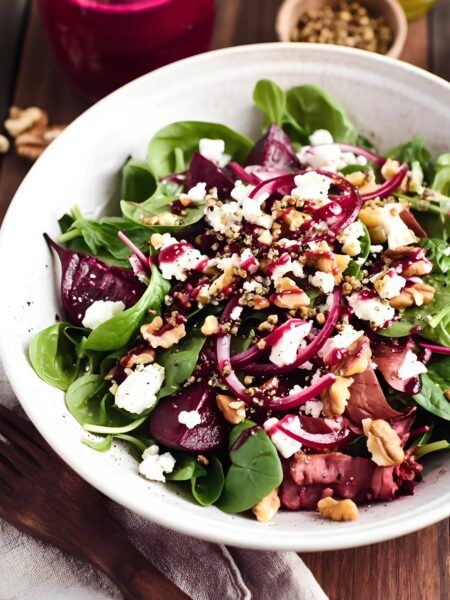 Fermented Beet Kvass Vinaigrette Salad for Gut Health