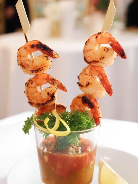Grilled Shrimp Cocktail Skewers with Lemon Zest