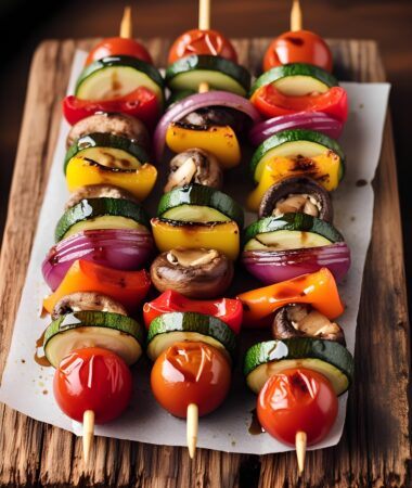 Grilled Veggie Skewers - Balsamic Glaze