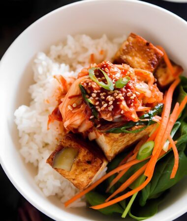 Healthy Fermented Kimchi Rice Bowl Recipe for Digestion