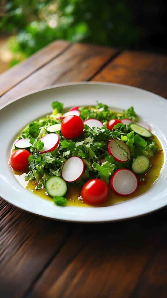 Healthy Spring Garden Salad- Lemon Vinaigrette