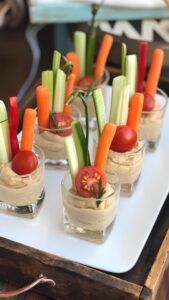 Mini Hummus and Fresh Veggie Cups for Weddings