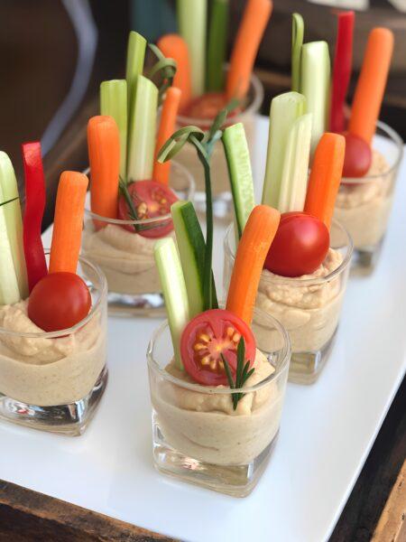 Mini Hummus and Fresh Veggie Cups for Weddings