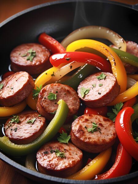 One-Skillet Sausage and Peppers