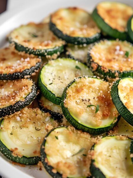 Parmesan-Crusted Zucchini Chips with Garlic