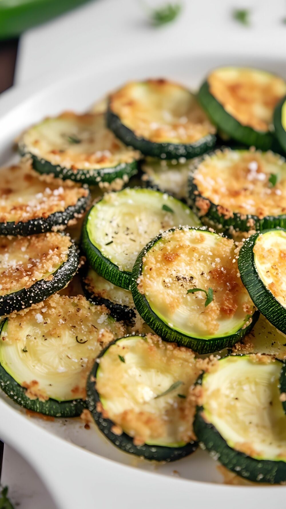 Parmesan-Crusted Zucchini Chips with Garlic