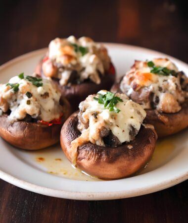 Perfect for Gatherings – Goat Cheese & Red Pepper Mushrooms