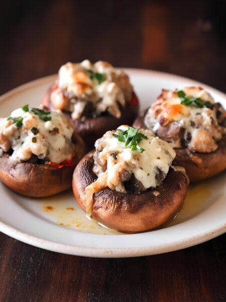 Perfect for Gatherings – Goat Cheese & Red Pepper Mushrooms