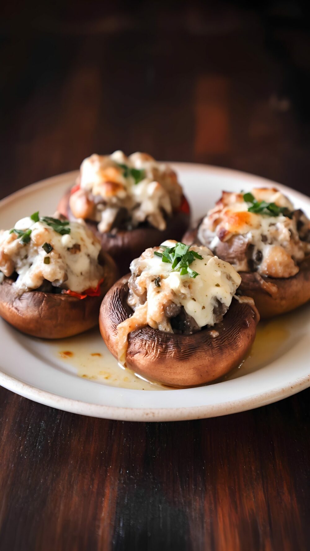 Roasted Red Pepper & Goat Cheese Mushrooms