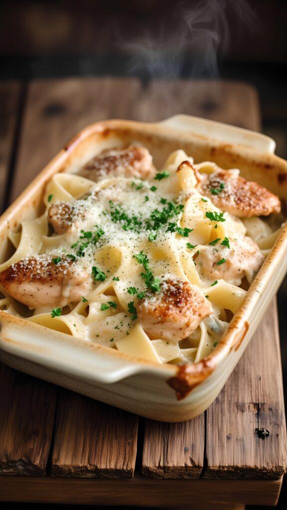 Quick Chicken Alfredo Bake