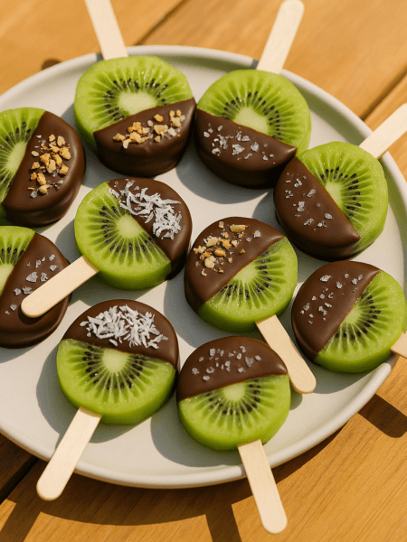 Refreshing Dark Chocolate Kiwi Pops for Summer Snacking
