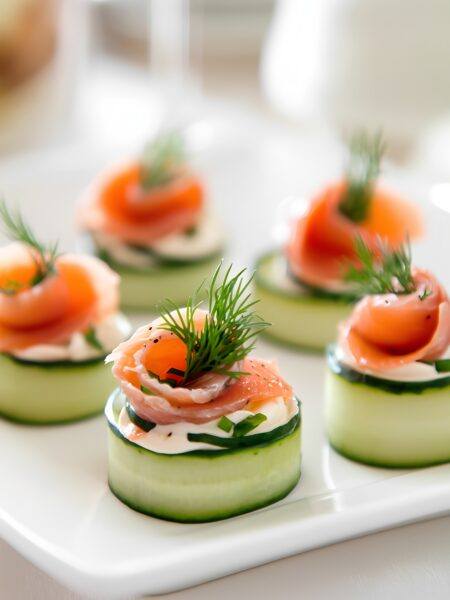 Smoked Salmon & Cucumber Bites with Cream Cheese