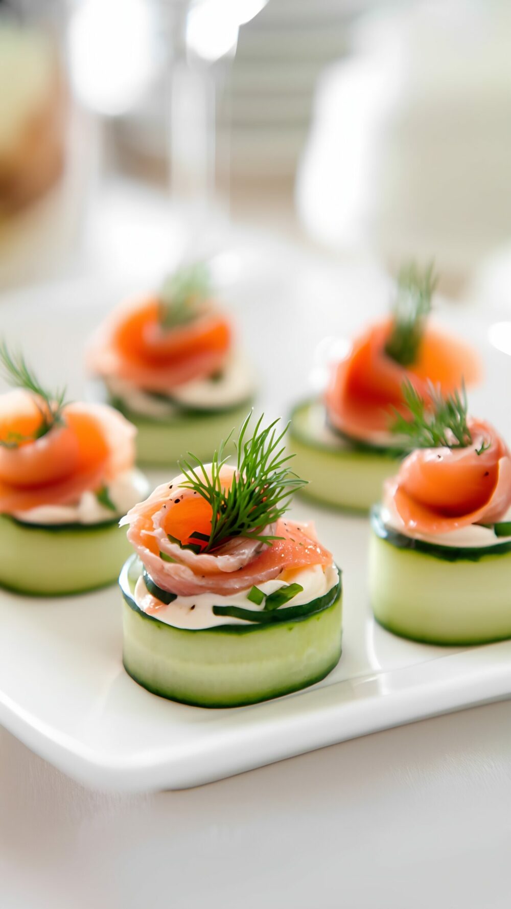Smoked Salmon and Cucumber Bites with Cream Cheese