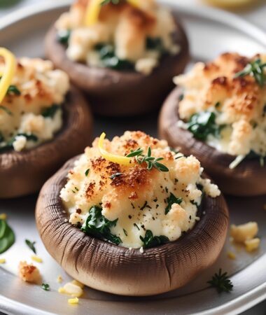 Stuffed Mushrooms with Spinach and Creamy Feta